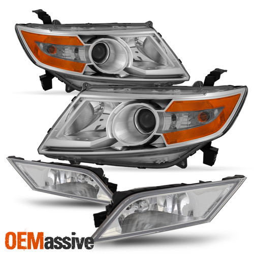 Fits 2011-2013 Honda Odyssey Headlights Lamps + Fog Lights w/Switch+Wiring