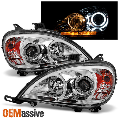 Fits 98-05 Mercedes Benz W163 Ml-Class CCFL Halo Projector Headlights Left+Right