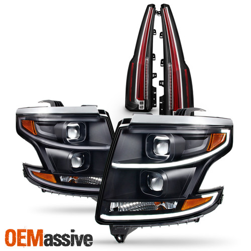 For 2015-2020 Suburban Tahoe LED Projector Headlight+[Escalade Style] Tail light