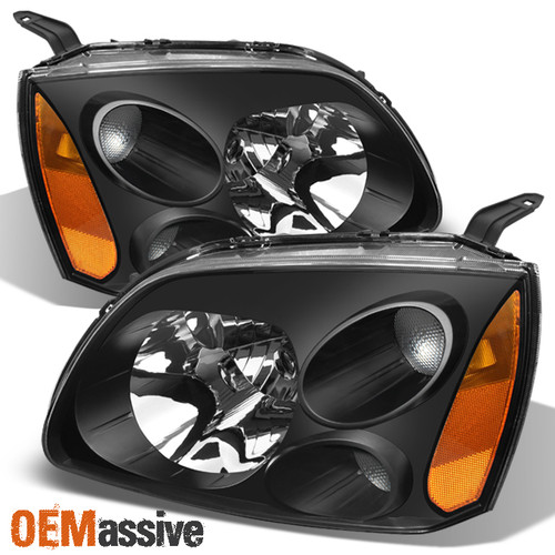 Fit 2004-2012 Mitsubishi Galant Halogen Headlights Black Lamps Replacment Pair