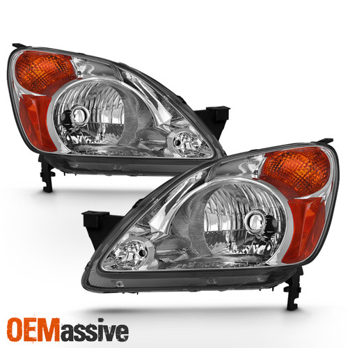 For 2002 2003 2004 CR-V CRV Headlights Light lamps Driver+Passenger Side 02-04