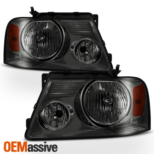 Fit 04-08 Ford F150 F-150 06 Lincoln Mark LT Smoked Headlights Replacement
