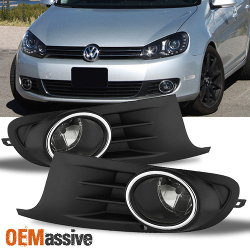 Fits 10-14 Golf Mk6 TDI TSI Jetta Sport wagen Smoked Fog Lights Lamps 2010-2014