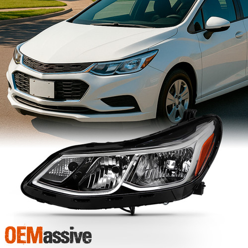 Fit 2016 2017 2018 2019 Chevy Cruze Sedan Driver Side Halogen Headlight - Left