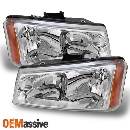 Fits 03-06 Silverado 1500HD /3500 Avalanche Truck Clear Crystal Headlights Pair