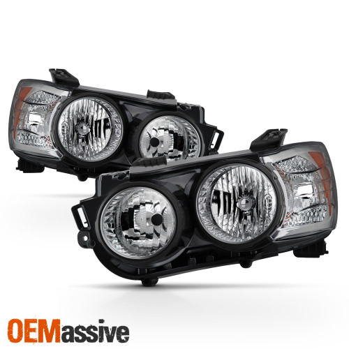 Fits 2012-2016 Chevy Sonic Black Halogen Headlights Complete Replacement Set
