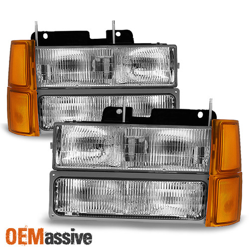 Fit 1994-1999 C/K 1500 2500 3500 Suburban 95-00 Tahoe Headlights Corner Bumper