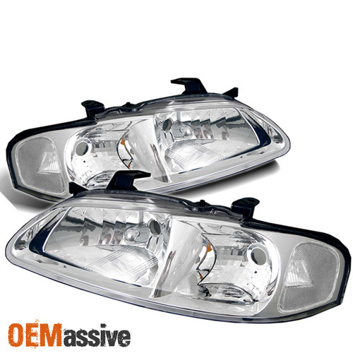 Fits 2000-2003 Sentra Clear Headlights Lamps Aftermarket Left+Right 2001 2002