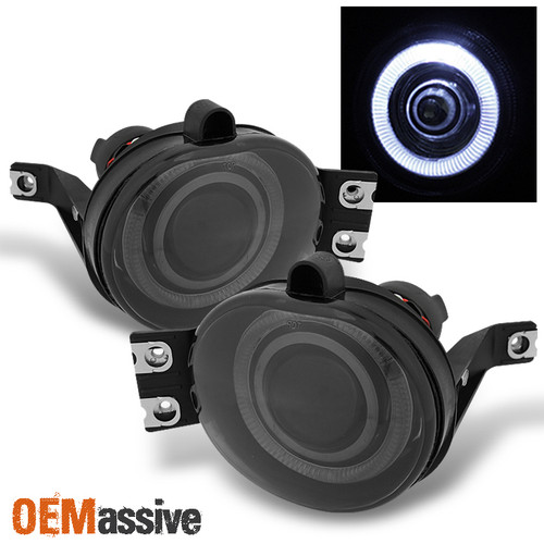 Fit Smoked 02-09 Dodge Ram 04-06 Durango Halo Projector Fog Lights Lamps L+R