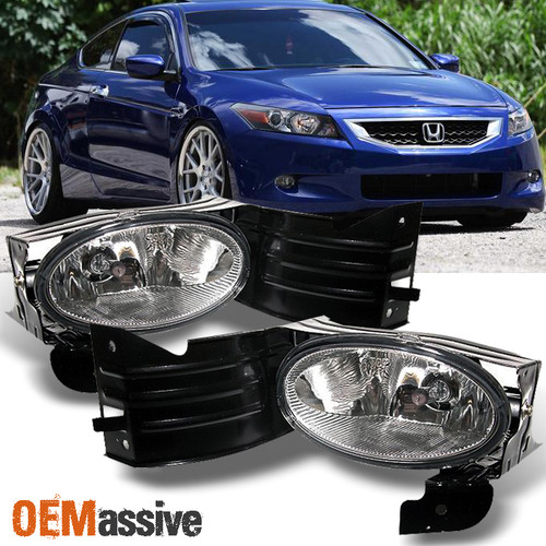 Fits 08-10 Accord 2 Doors Coupe Bumper Driving Clear Fog Lights w/Switch + Bulbs