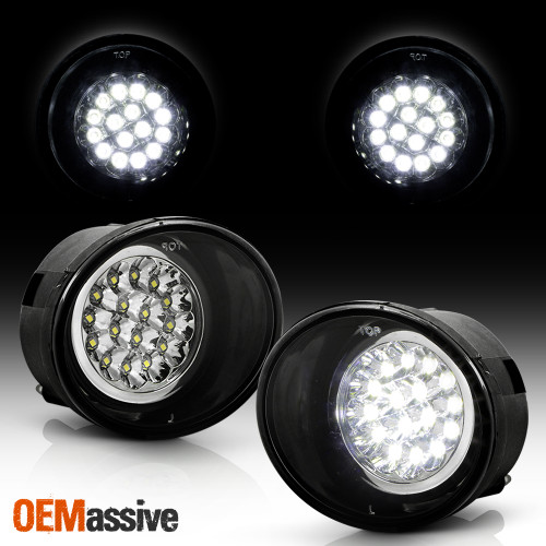 Fits 04-12 Titan 04-07 Armada Hyper White Full LED Fog Lights Lamps Kit W/Switch