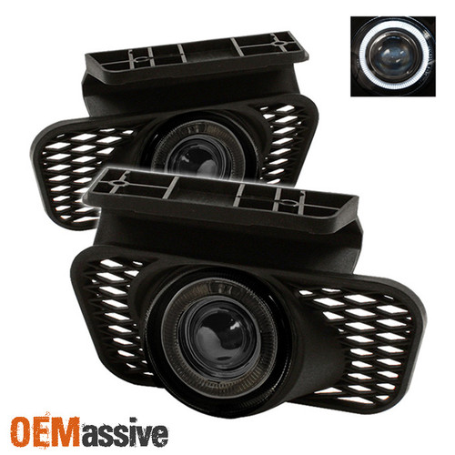 Fits Smoked 03-06 Silverado Avalanche Halo Projector Fog Lights Lamps Left+Right