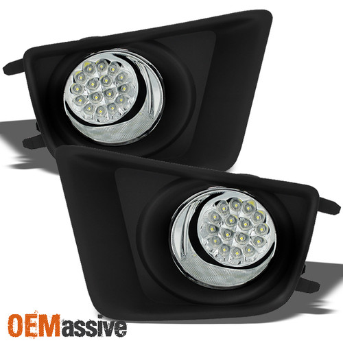 Fits 12-15 Toyota Tacoma Pickup Clear Full LED Bumper Fog Lights W/Switch+Wiring