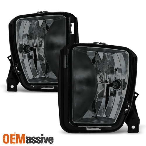 Fits 13-18 Dodge RAM 1500 Pickup Truck Smoked Bumper Fog Light Lamps with Bulbs
