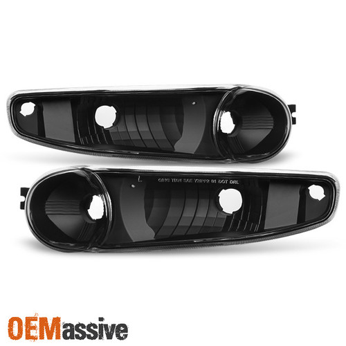 Fit 2001-2006 GMC Sierra/Yukon XL Denali Black Bumper Signal Lights Lamps L+R