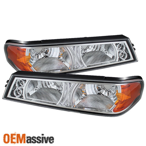 Fits 04-12 Chevy Colorado Canyon Pickup Truck Chrome Front Bumper Signal Lights
