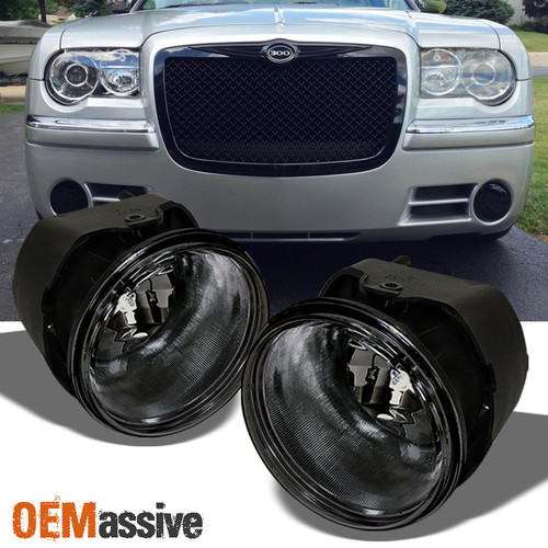 Fits 2005-2010 Chrysler 300 300C 08-09 Caliber SRT-8 Smoked Fog Lights w/Bulb