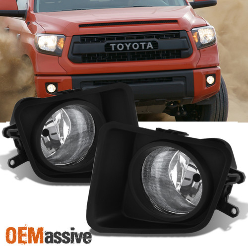 Fits 2014-2021 Tundra Pickup Truck Bumper Clear Fog Lights Lamps w/Bulbs+Switch