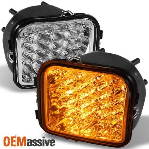 Fits 06-10 Hummer H3 Clear Full LED Corner Signal Parking Lights Lamp Left+Right