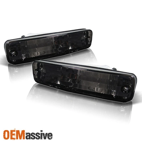 Fits 90-91 Acura Integra Smoke Bumper Signal Parking Lights Lamp Pair Left+Right