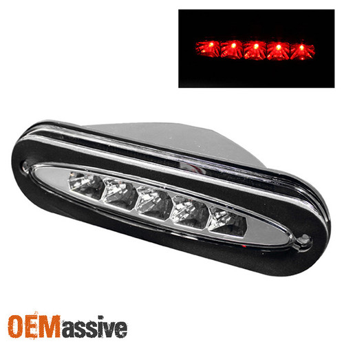 Fits 95-99 Dodge Neon JDM Euro Chrome Clear Full LED 3Rd Third Brake Light Lamps