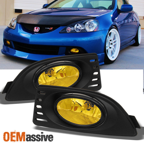 Fits 2005 2006 RSX Integra DC5 JDM Yellow Bumper Driving Fog Lights+Switch+Bulbs
