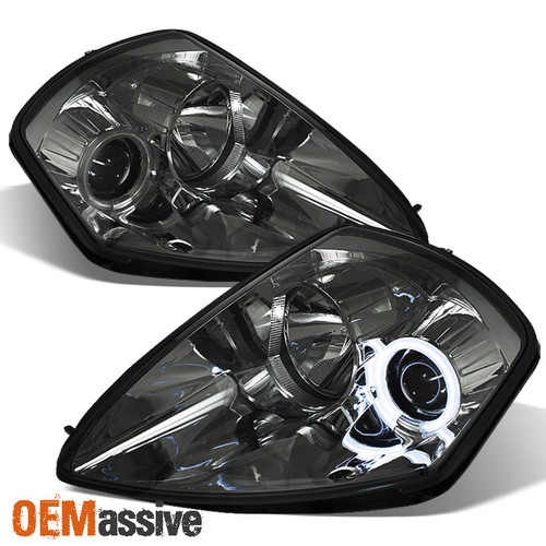 Fits Smoked 00-05 Mitsubishi Eclipse CCFL Halo Projector Headlights Left+Right