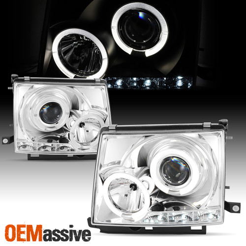Fits 97-00 Toyota Tacoma Pickup Halo Projector LED Headlights Lamps Left+Right