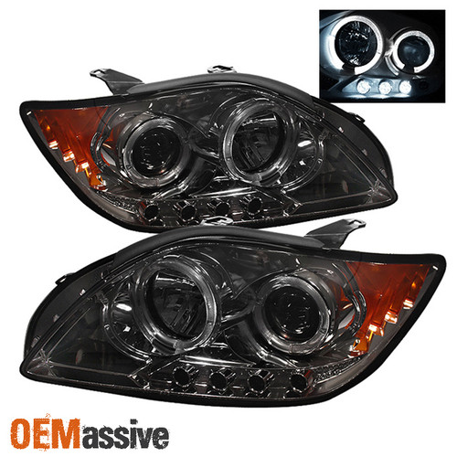 Fits Smoke 05-07 Scion Tc Dual Halo LED Projector Headlights Lights Lamp Upgrade