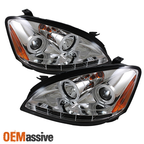 Fits 02-04 Altima Dual CCFL Halo Projector Clear Headlights W/DRL Daylight LED