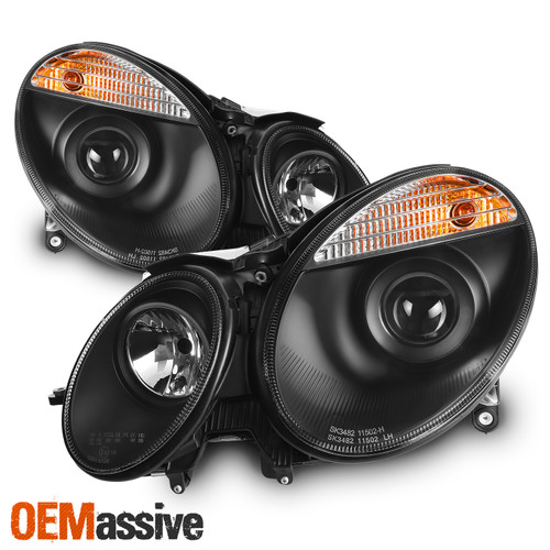 Fits Black 07-09 Mercedes W211 E-Class Projector Headlights Lamps Left+Right