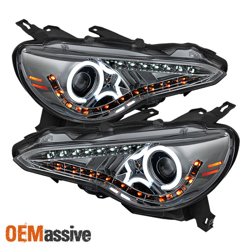 Fits Smoked 13-16 FR-S 86 CCFL DRL Projector Headlights W/Amber LED Turn Signal