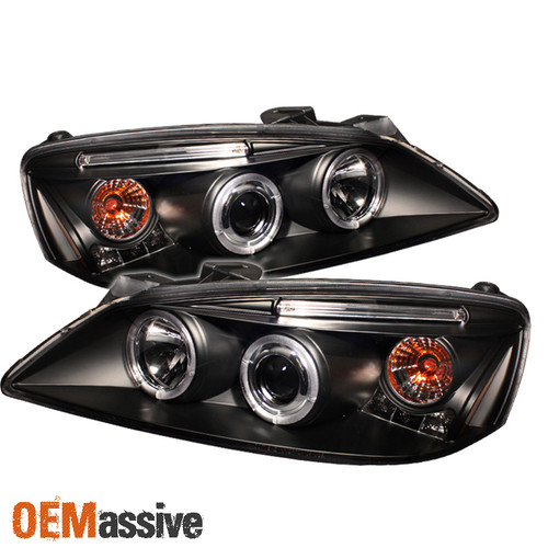 Fits Twin CCFL Halo 05-10 Pontiac G6 Gtp Gxp Black Projector LED Headlights Lamp