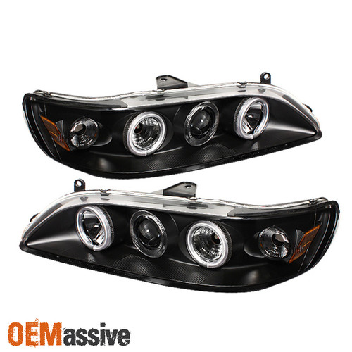 Fits 98-02 Honda Accord 2/4Dr Ex Dx Lx Se Black CCFL Halo Projector Headlights