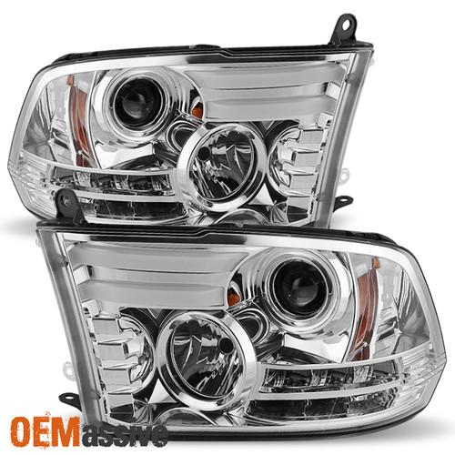 Fits 2009-2018 Ram 1500 10-18 2500/3500 DRL Tube LED Signal Projector Headlights
