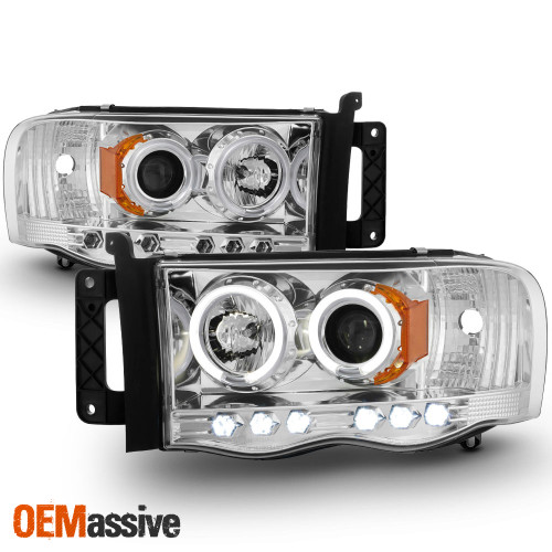 Fits 2002-05 Ram 1500 | 2003-05 Ram 2500 3500 Dual Halo Projector LED Headlights