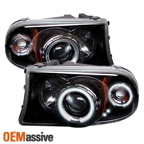 Fits 97-04 Dakota Durango CCFL Halo Projector LED Headlights Lamps Left+Right