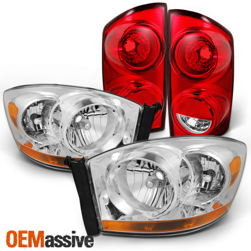 Fit 07-08 Dodge Ram 1500 | 2500 | 3500 Headlights + Tail Lights Replacement