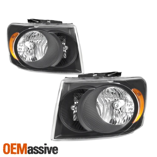 [Black] Fits 2007 2008 2009 Dodge Durango Headlights Lamps Lights Left+Right