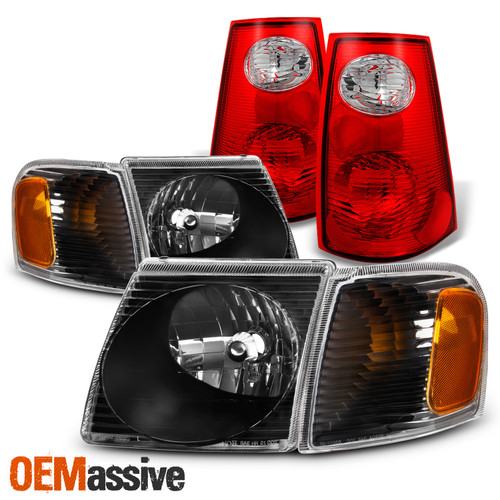 For 01-05 Ford Explorer Sport Trac Black Headlight+Corner Lamp+Tail Brake light