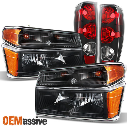 Fit 2004-2012 Chevy Colorado / GMC Canyon Pair Black Head Lights & Tail Lights