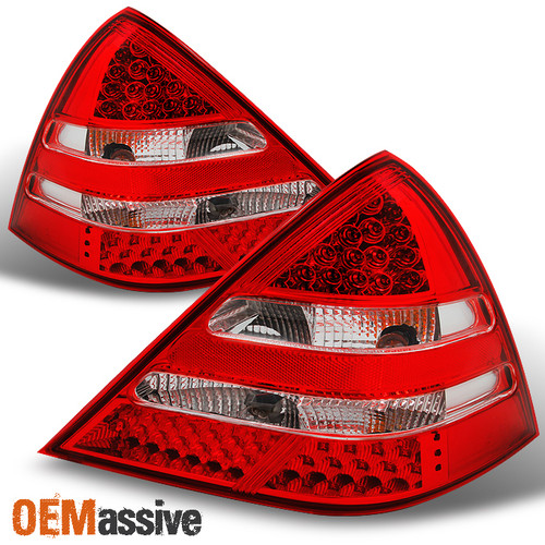 Fit 1998-04 Benz R170 SLK Class Red Clear LED Taillights Brake Lamps Replacement