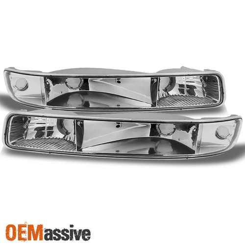 Fits 99-06 GMC Sierra Yukon XL Front Bumper Signal Lights Parking Lamps Chrome