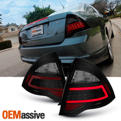 Fit  2010 2011 2012 Ford Fusion Black Smoked Full LED DRL Tube Tail Lights