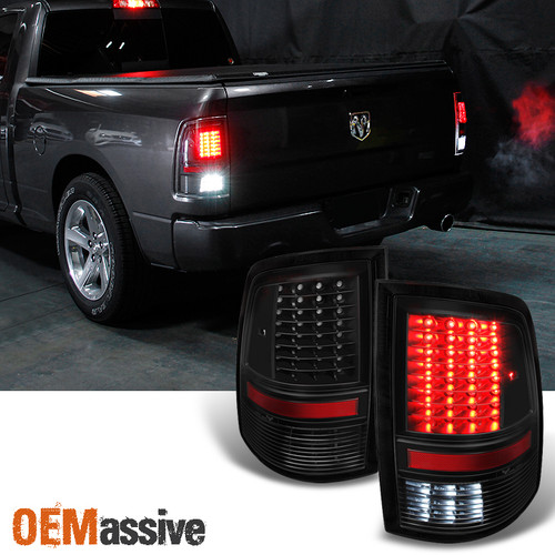 Fit 09-18 RAM Pickup Reverse Turn Signal Black *Full LED* Taillights Brake Lamps