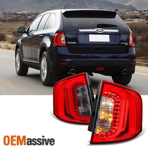Fit Red Smoked 2011-2014 Ford Edge LED Tube Style Tail Lights L+R 11 12 13 14
