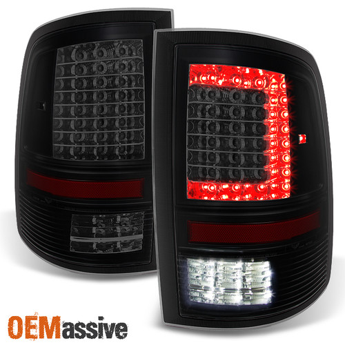 Fit 2009-2018 Dodge RAM *C-Shaped* Design Black Smoked LED Tail Lights Tail Lamp