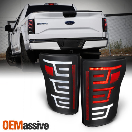 [Black] Fits 2015 2016 2017 Ford F150 LED Light Bar Tail Lights Tail Lamps