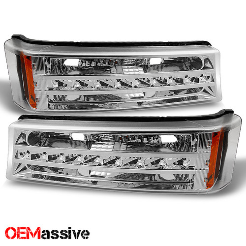 Fit 03-06 Chevy Silverado 1500 2500 3500 Avalanche LED Bumper Lights Signal Lamp