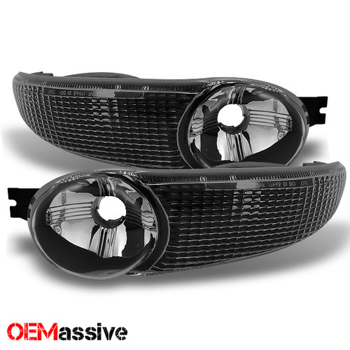 Fit 00-06 GMC Yukon Denali XL Replacement Black Bumper Signal Lights LH+RH Lamps